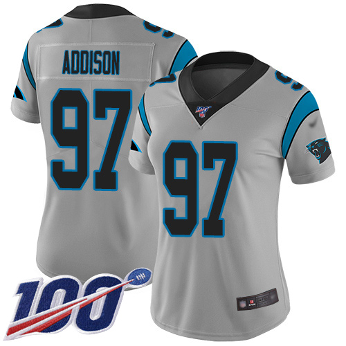 Carolina Panthers Limited Silver Women Mario Addison Jersey NFL Football 97 100th Season Inverted Legend